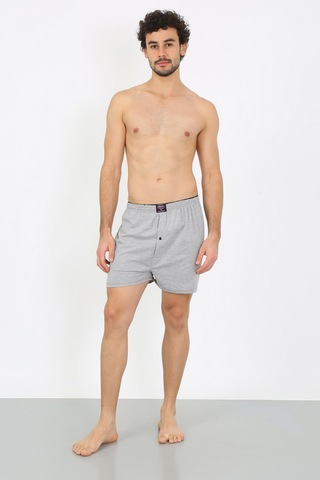 İbrahim Burak Etiler Collection Moda Çizgi Erkek Penye Boxer Gri 40091