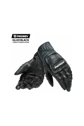 Prosev Gl60 Carbon Titantum Deri Eldiven Siyah