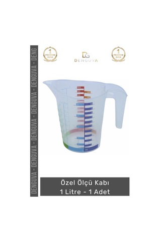 Ölçükabı Hassas Mutfak Laboratuvar Ölçekli Gı Uyumlu Pratik Özel Ölçü Kabı 1 Litre - 1 Adet Çok Renkli