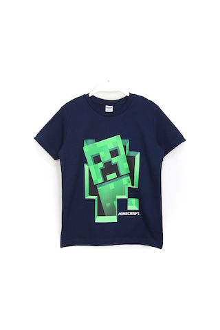 Minecraft 3D Creeper Baskılı Çocuk Tişört (487115973) Lacivert