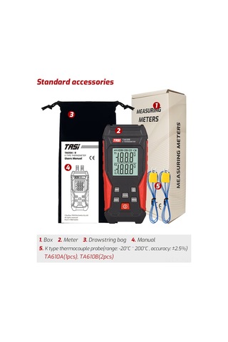 Maiyame Ta610a Endüstriyel Sıcaklık Ölçer K-tipi Termokuplaj Tek Kanal Lcd Geri Aydınlatmalı Veri Saklama Sıcaklık Ölçme Cihazı Siyah-kırmızı Pil Yok
