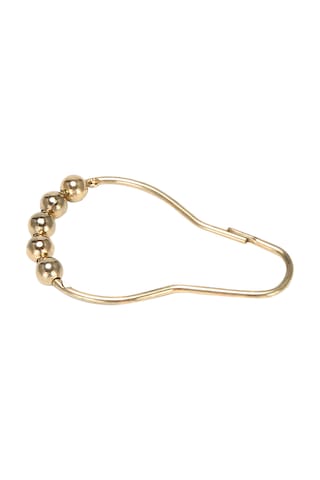 Kolay Kurulum Paslanmaz Duş Perdesi Kancaları Sürtünmesiz Paslanmaz Çelik - Duş Perdesi Çubukları İçin Kolay Kayan Duş Halkaları Cilalı Altın 12 Kanca Seti Altın