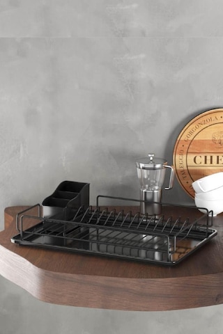 Geseus Home Tek Katlı Tabaklık Bulaşıklık Mat Siyah Kb006s Siyah