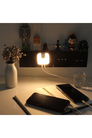 Youtek Xs-010-pır Akıllı Led Pır Sensörlü Duvar Lambası, 1.5w Isık Kontrol Ve Şarj Fonksiyonu, Koridor, Balkon, Garaj Için Dış Ve İç Aydınlatma Kare, Sıcak Işık Diğer