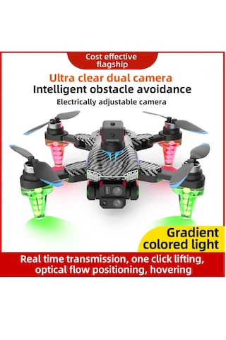 C19s Hd Dual 360 Kamera Katlanabilir Çantalı Drone Seti Karbon
