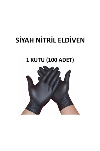Siyah Nitril Pudrasız Eldiven S Beden Üçlü Paket 300 Adet