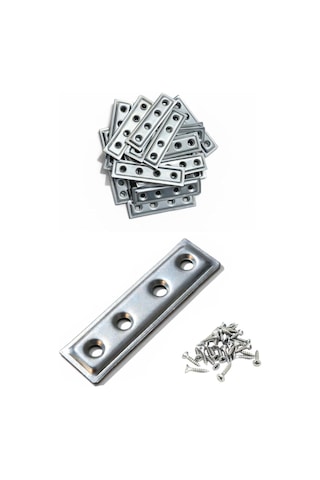 Düz Demir Gönye Köşebent, Metal Lama Montaj Demiri, Mobilya Dolap Raf Masa Köşe Bağlantı Aparatı, 16x60mm, 25 A Diğer