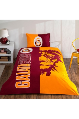 Taç Lisanslı Galatasaray Şanlı Aslan Tek Kişilik Nevresim Takımı Sarı-kırmızı