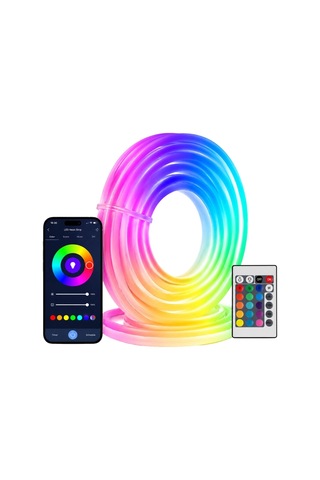 Mey İthalat 16 Milyon Renk Rgb Neon Şerit Led İç Ve Dış Mekan Dekor Işığı