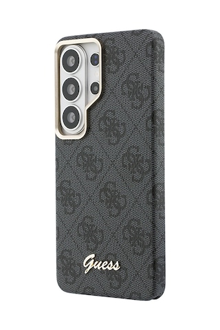 Galaxy Uyumlu S26 Ultra Kılıf Guess Lisanslı M-safe Uyumlu Script Yazı Logolu 4g Desenli Kapak Siyah Siyah