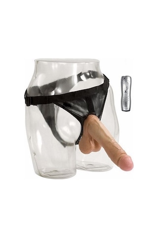 Erofoni Yeni Nesil Ultra Realistik 21 CM Belden Bağlamalı Protez Takma Titreşimli Realistik Vibratör Penis