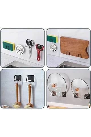 Bulaşık Süngeri Tutacağı Evye Düzenleyici Telli Bulaşık Süngeri Tutucu Askı 2 Adet Siyah