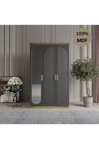 Soho 3 Kapak Mdf Gardırop Antrasit