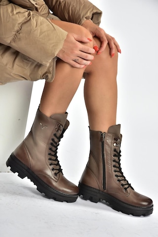 Fox Shoes V999049103 Vizon Hakiki Deri Kadın Postal Bot Vizon-hakiki Deri