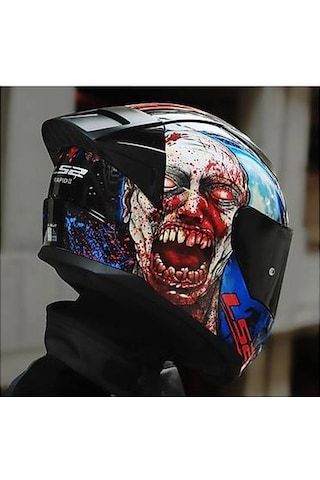 Ls2 Rapıd 2 Race Zombıe Fullface Motosiklet Kaskı Siyah Camlı Siyah