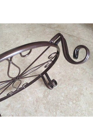 Yaozixa Büyük Boy Siyah Metal Çelik Süs Bitki Tutucu, Dışarıda Ve İçeride Kullanım, Pas Koruyucu, Sağlam Dört Ayaklı Susturucu