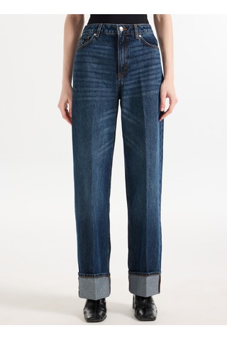 Hugo Mavi Kadın %100 Pamuk Denim Pantolon 50542144