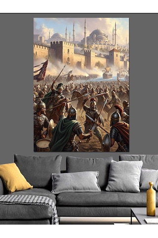 Ahşap Tablo Eski Savaş Alanı Tarihi Sahne Hayvan Tabloları
