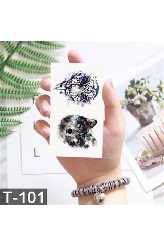 Geçici Kurt Mini Dövme Tattoo 97478726 Çok Renkli
