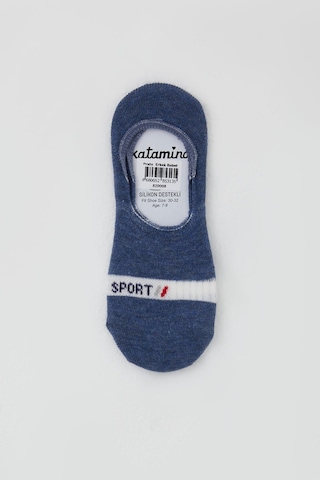 Katamino Erkek Çocuk Babet Çorap Sport Yazı Baskılı 7-14 Yaş, Koyu Mavi