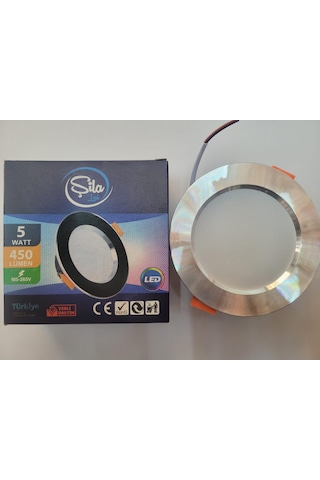Şila 5 Watt Krom Kasa Beyaz Işık Led Spot 6500k 6 Adet