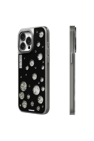 Apple Uyumlu iPhone 14 Pro Max Kılıf Magsafe Şarj Özellikli Youngkit Quicksand Beads Serisi Kapak Siyah