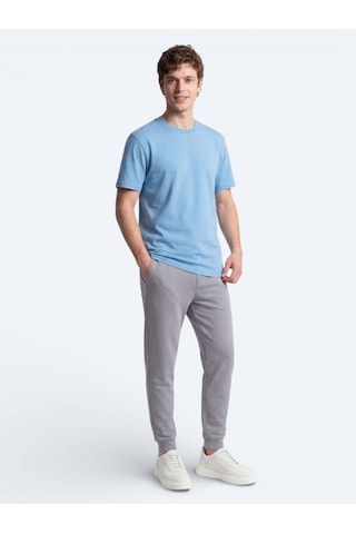 Kip Mavi Düz T-shirt