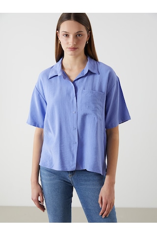Lcwaıkıkı Classic Mor Loose Fit Kadın Gömlek