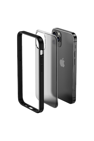 Apple Uyumlu iPhone Bikapak Elıt Enıgma 12 Mini Full Siyah Kapa