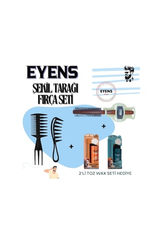 Eyens Şekil Tarağı Ve Isıya Dayanıklı Fön Fırçası Seti 5 Parça