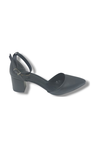 C-shoes Cv104-26 Cilt Sivri Burun Kalın Topuklu Karnıyarık Kadın Ayakkabı 6cm 41-42 Siyah