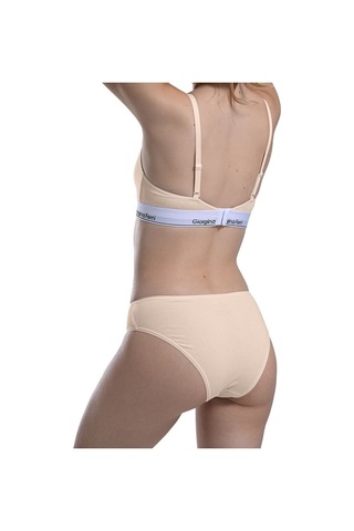 Likralı 6'lı Kutu Premium Slip Külot Laura G-006 H Bej