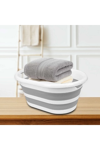 Porsima LA-550 Katlanabilir Çamaşır Sepeti Akordiyon Katlanır Sele Sepet Silikon Çamaşır Sepeti 26 L Diğer