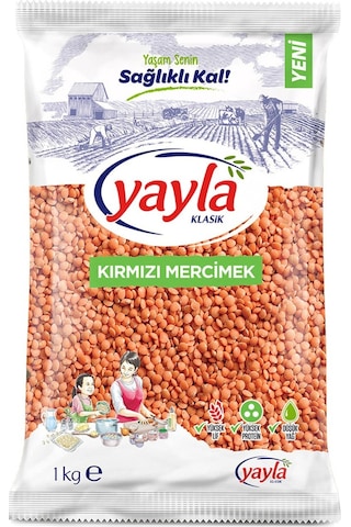 Yayla Bakliyat Kırmızı Mercimek 8 x 1 KG