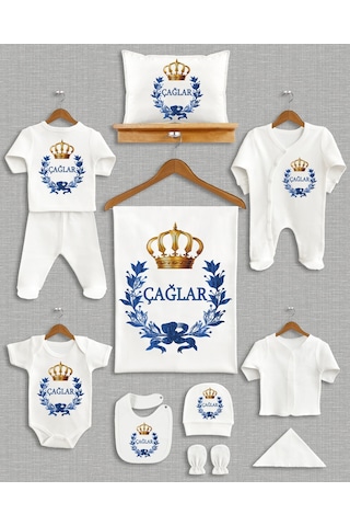 İsme Özel Organik Hastane Çıkışı Seti 11'li Ekru