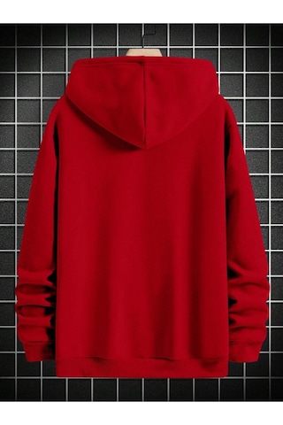 Startmore Kırmızı Unisex Kadın/erkek Kırmızı Chicago Oversize Kapüşonlu