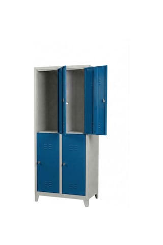 4 Gözlü Standart Soyunma Dolabı Mavi 80x40x198