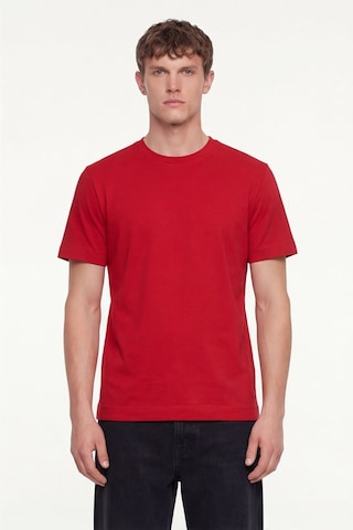 Sabri Özel Erkek Kırmızı Normal Kesim Regular FitPamuk Dokuma Bisiklet Yaka Basic T-shirt
