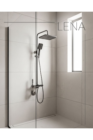 Lena Ledli Piano Banyo Yağmur Duş Sistemi Acar 35.01.190 Açık Gri