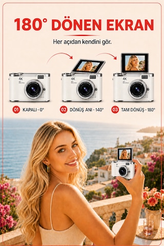 Solvis SOLVİSW Dijital Retro Fotoğraf Makinesi + 64 GB Sd Kart