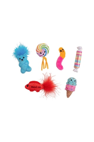 Catstages Kitty Sweet Treats Şekerleme Şeklinde Catnip'li Kedi Çiğneme Oyuncağı 6'lı Paket