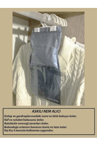 2 Adet 250 Gr. Askılı Dolap içi Nem alıcı