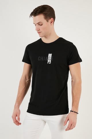 Buratti Pamuklu Slim Fit Bisiklet Yaka Erkek T Shirt 541Change24 Siyah
