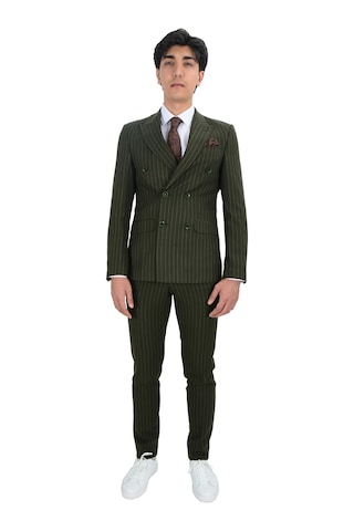 Dik Nokta Çizgili Kruvaze Takım Elbise