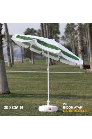 Yaprak Desenli Plaj Şemsiyesi 200 Cm Ø Yaprak Desenli