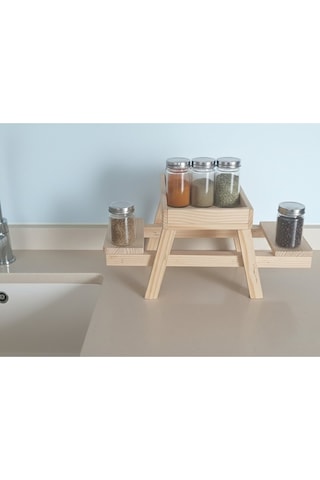 Suya Dayanıklı Ahşap Piknik Masası Baharatlık Ve Düzenleyici 25x15 Cm Diğer