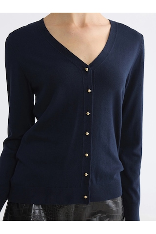 LC Waikiki Lcw Everyday Lacivert V Yaka Kadın Triko Hırka Navy