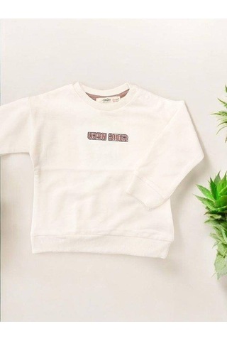 Çikoby Erkek Bebek Urbn Rider Yazılı Sweatshirt-14875 Krem