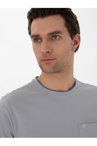 Taş Regular Fit Cepli T-shirt Gri