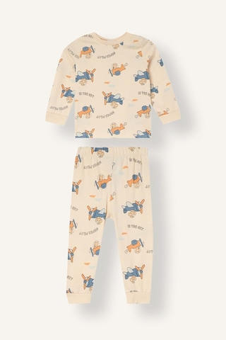 Defacto Baskılı 2li Pijama Takımı Erkek Bebek I1438a526aube455 Mavi-be455